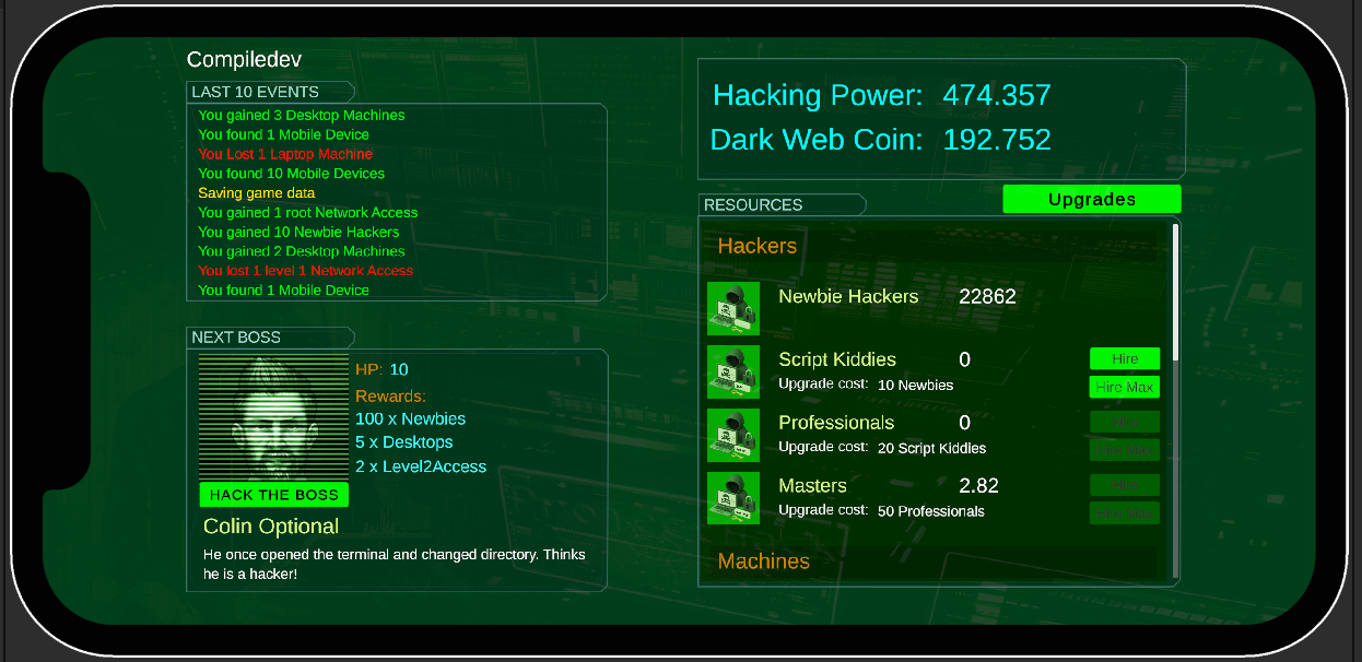 Project Hack console